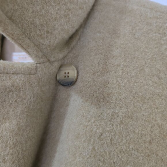 Vintage Pendelton Women's Lined Double Breasted 100% Wool Long Coat Tan Size 12 - Picture 3 of 12